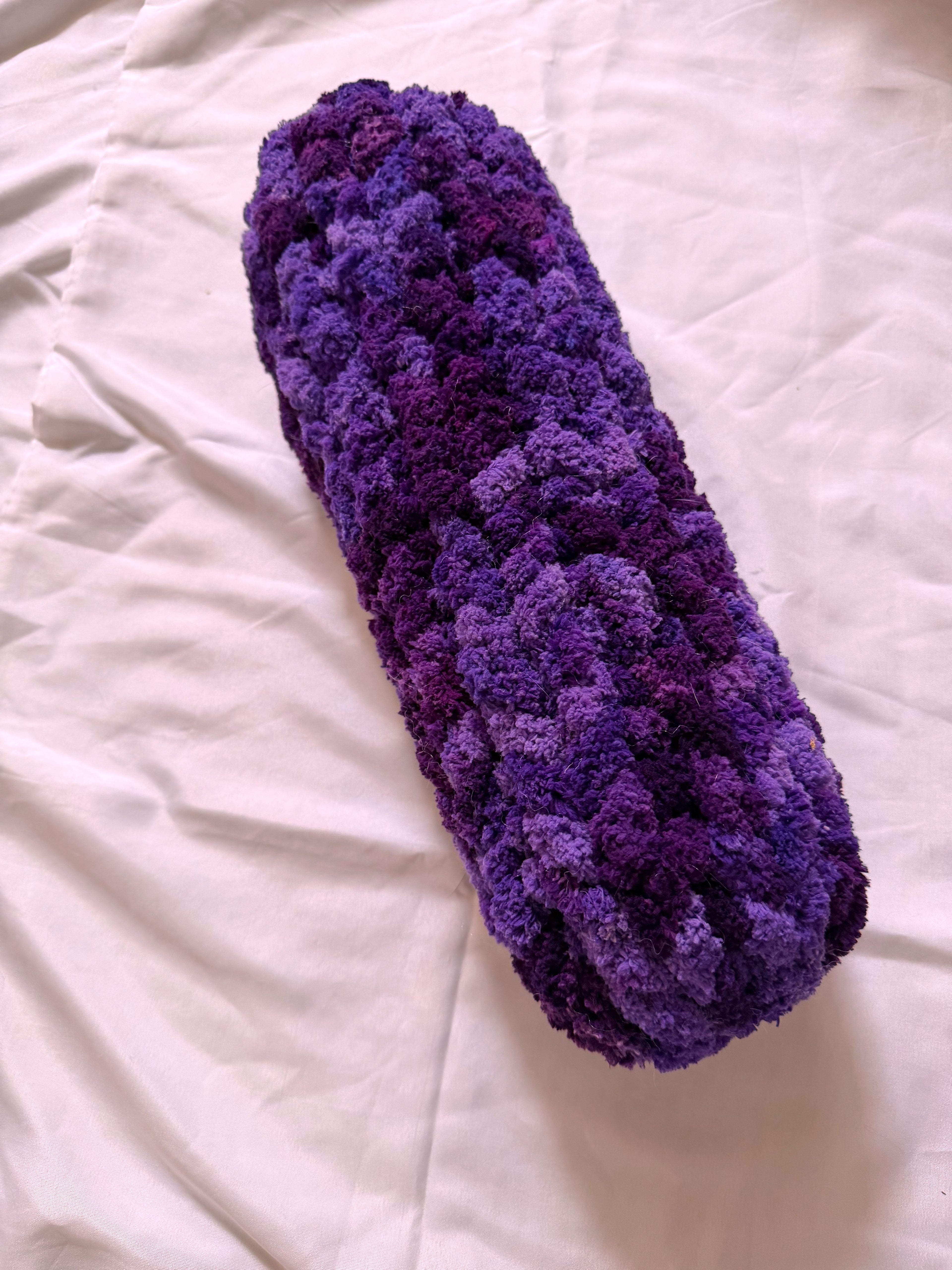 Vibrant Purple Chunky Knit Pillow