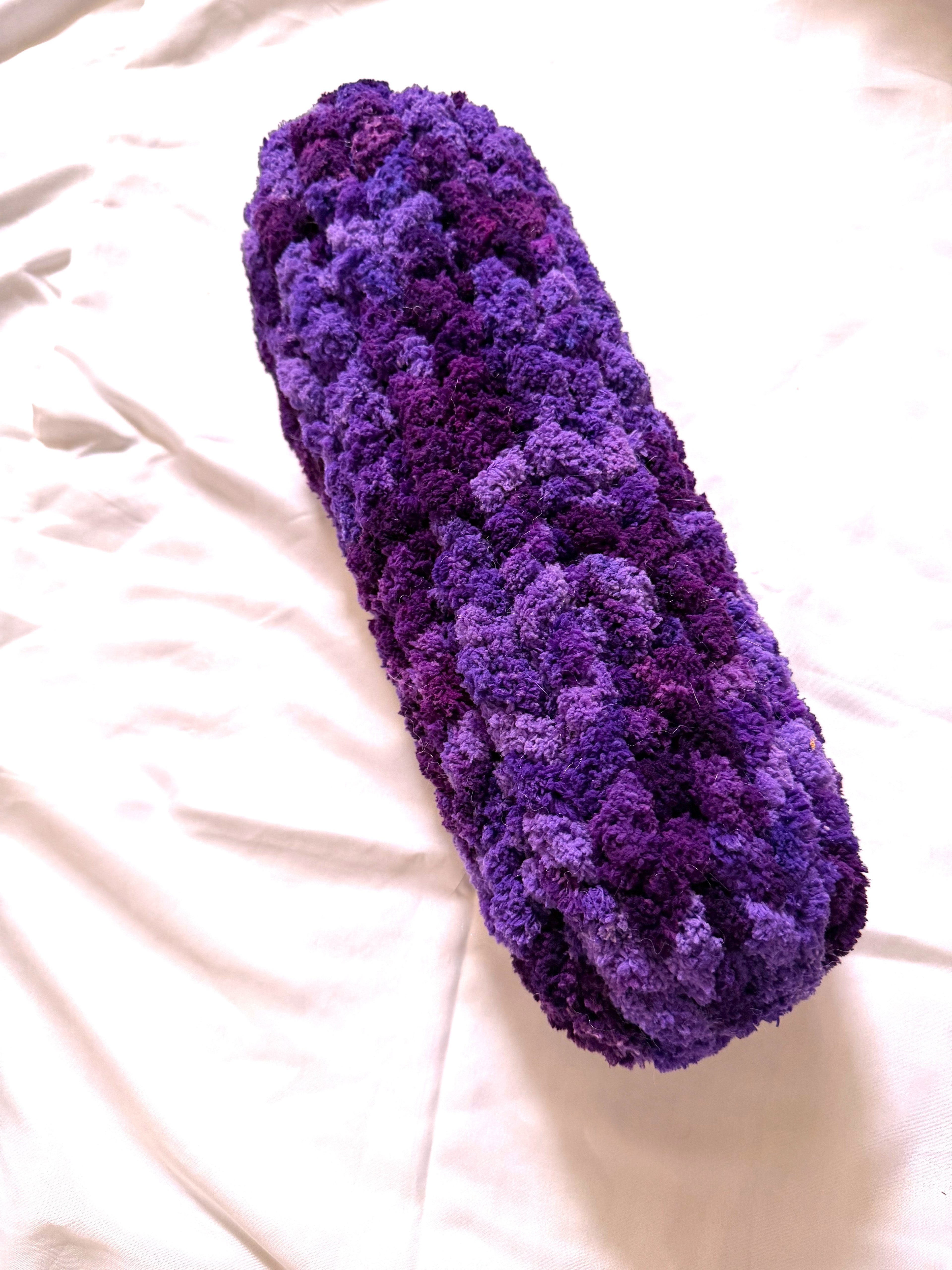 Vibrant Purple Chunky Knit Pillow