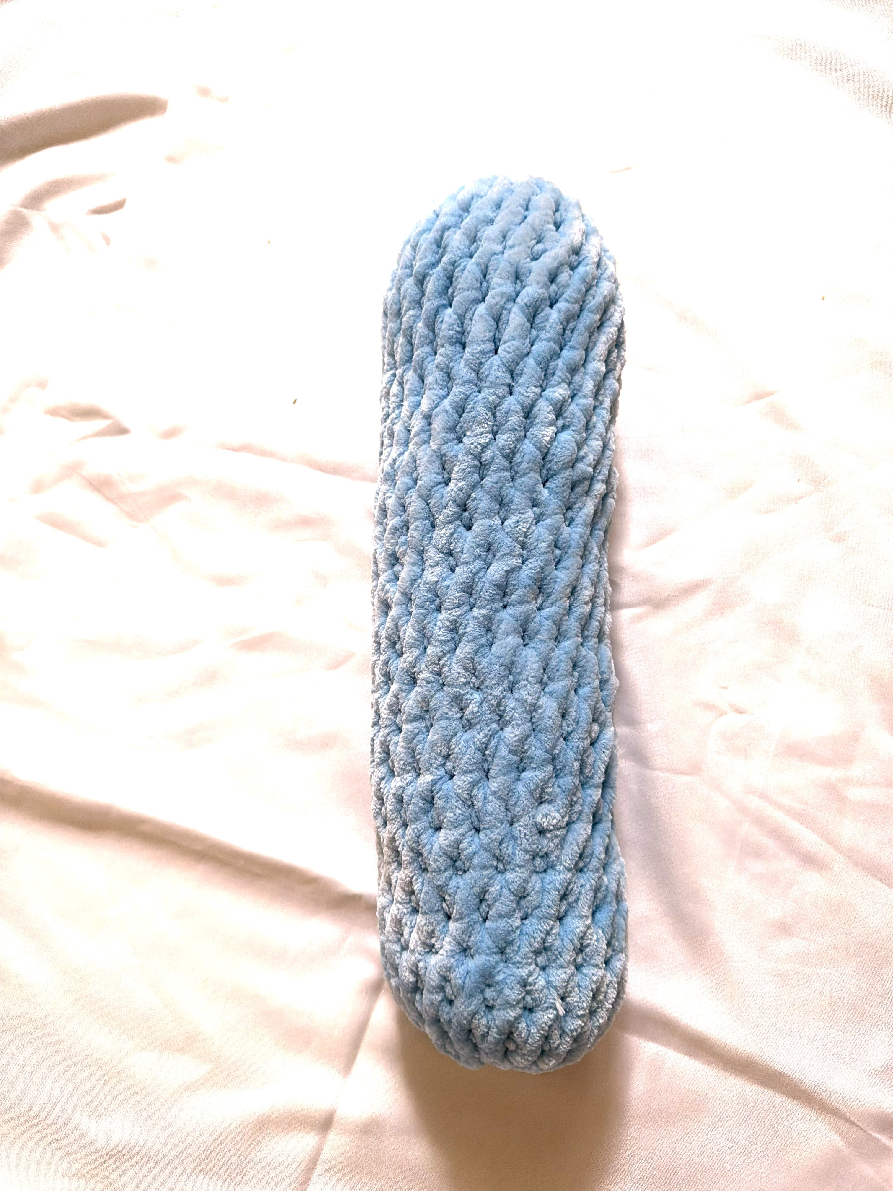 Light Blue Chunky Knit Pillow