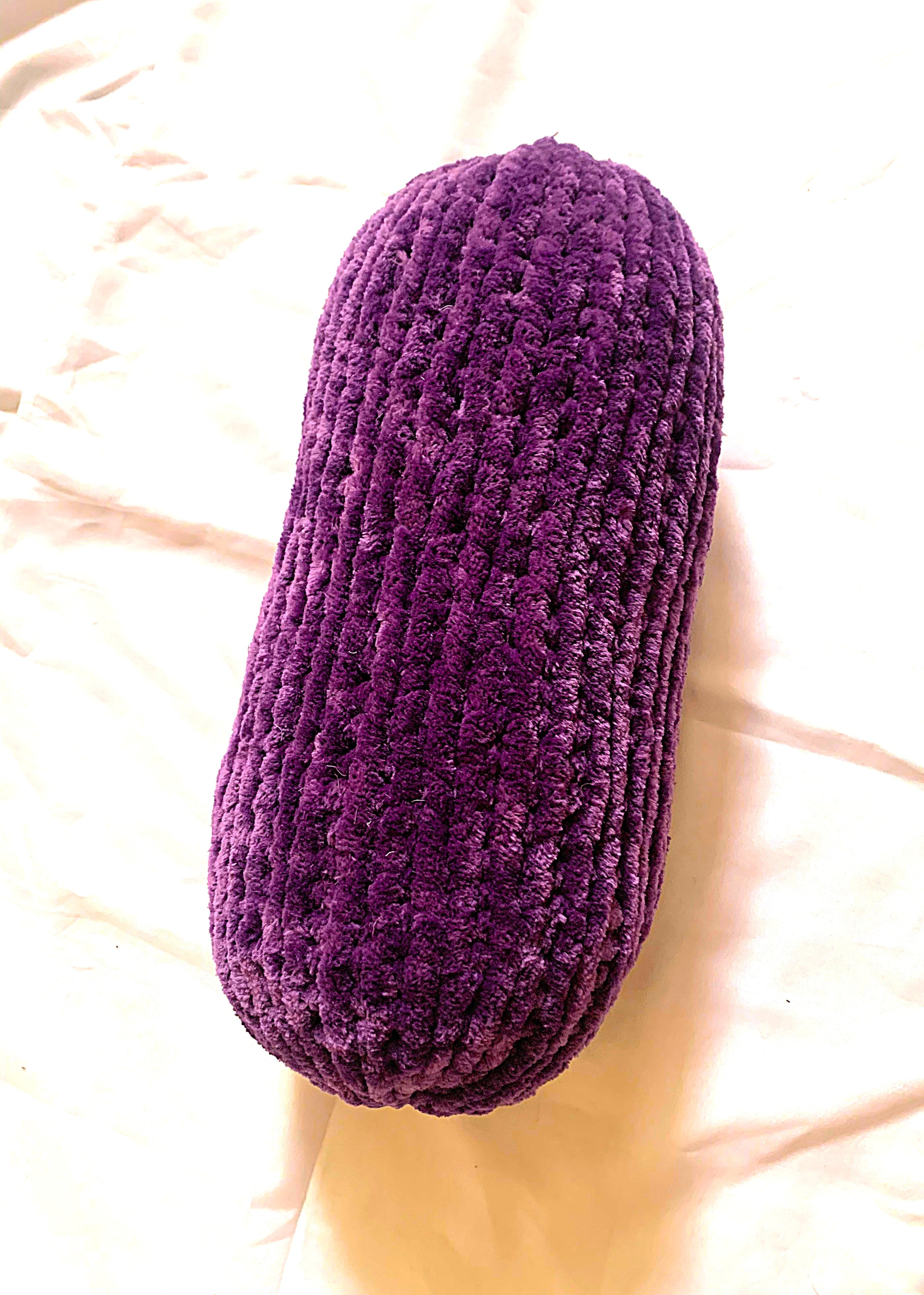 Deep Purple Chunky Knit Pillow