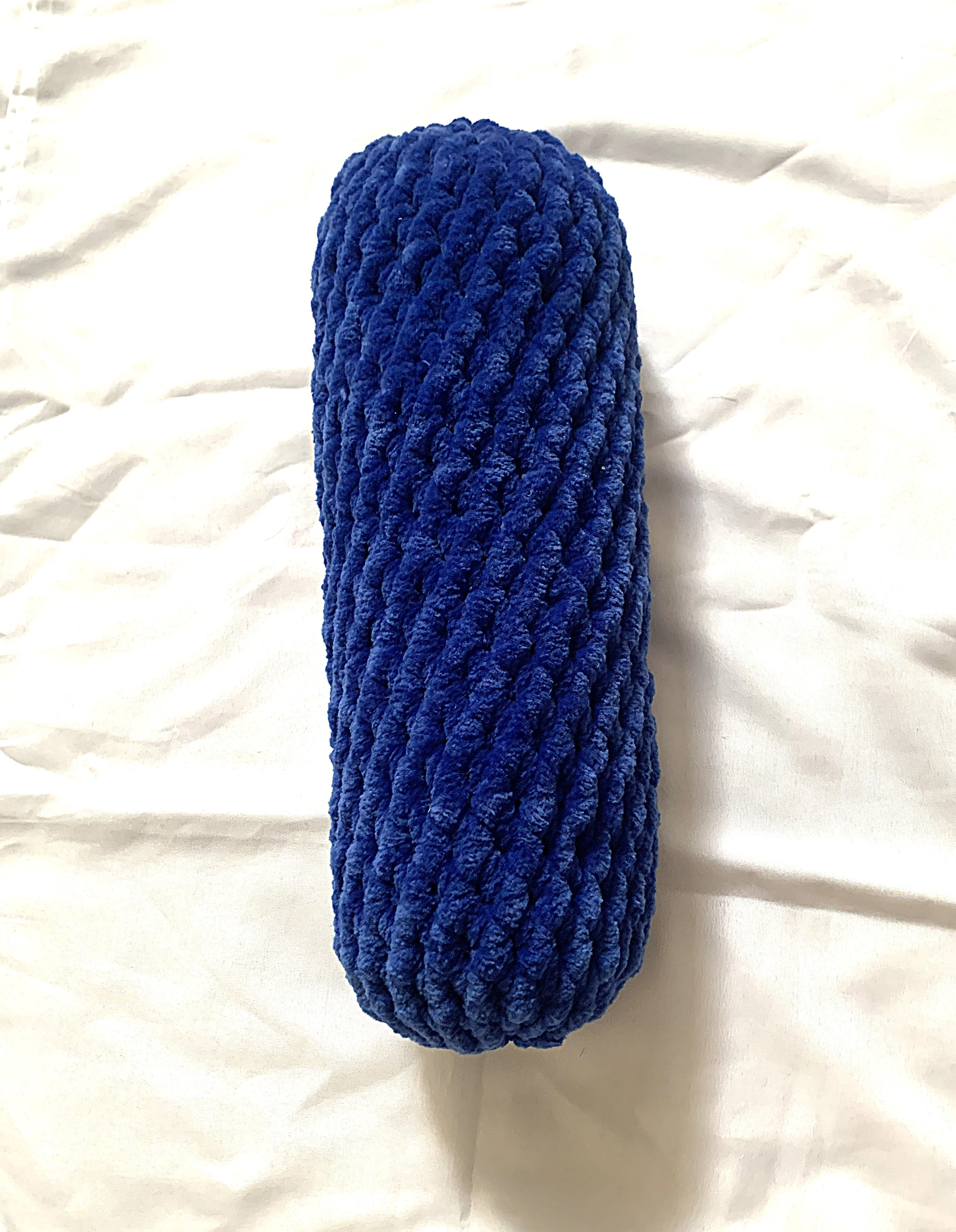 Electric Blue Chunky Knit Pillow